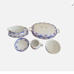 EDELSTEIN Blue Floral 1531 China 6 Pieces Excellent Condition